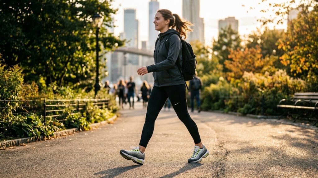 Active lifestyle photograph of person wearing Nike Air Max 9