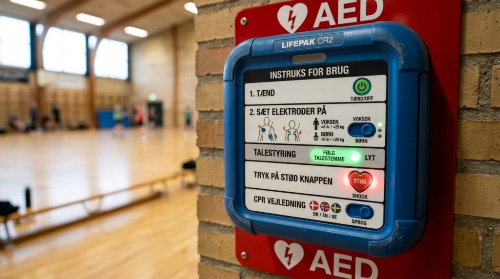 Close-up detailed shot of a Danish-language instruction pane
